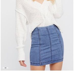 free people denim mini skirt!!